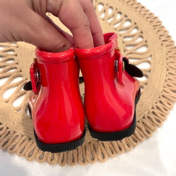 Mini Melissa Mini Sugar Rain Disney PVC Minnie Mickey Rain Boot Red Size 7 - Picture 7 of 10